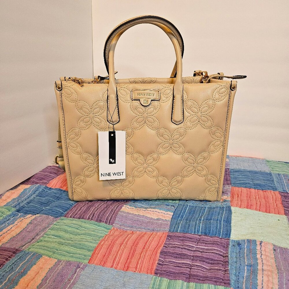 Nine West Cosette Tote Bag, Beige, NWT - Picture 1 of 6